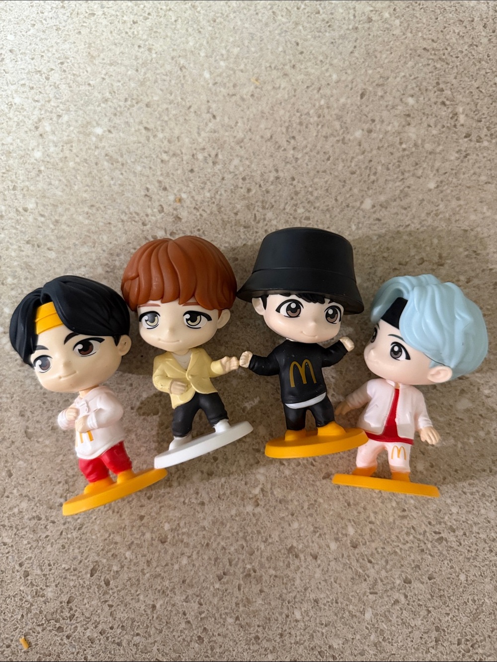 McDonald’s Black & Yellow Mini Figure with Bucket Hat (Set of 4)